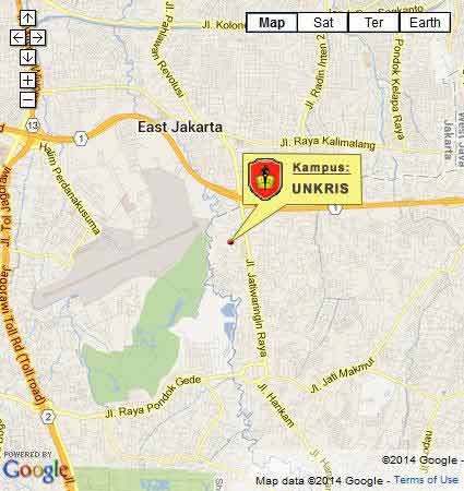 Location Map UNKRIS Jakarta Nomor